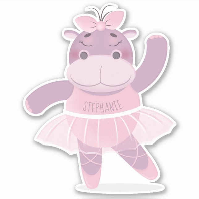 Sticker Hippo Ballerina (Devant)