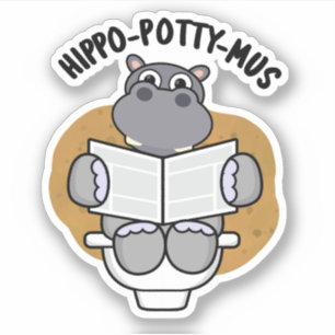 Sticker Hippo-potty-mus drôle Animal Hippo Pun