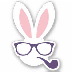 Sticker Hipster Bunny de Pâques