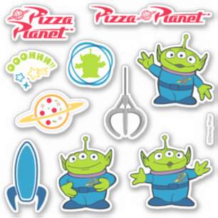 Sticker Histoire du jouet Pizza Planet Aliens