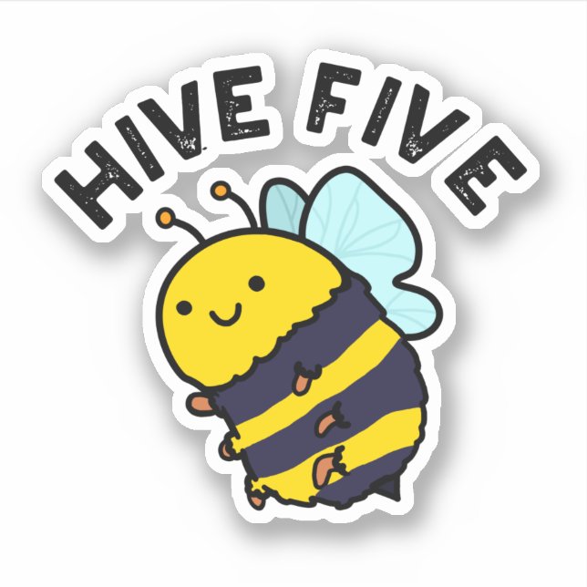 Sticker Hive Cinq Funky High Cinq Bee Pun (Devant)