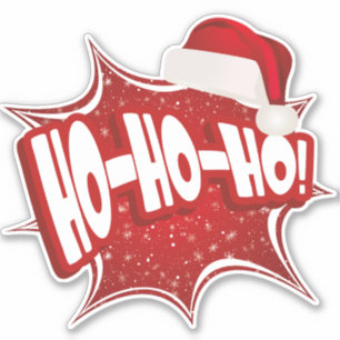 Sticker Ho Ho Ho   Casquette de Noël moderne