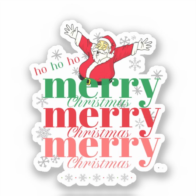 Sticker Ho Ho Ho - Père Noël - Joyeux Noël (3) Design (Recto)