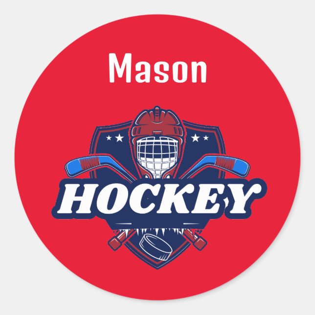 Sticker Hockey Gear - Personalized -Add Name # (Front)