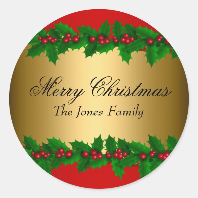 Sticker Holiday Holiday Feuille Holly (Devant)