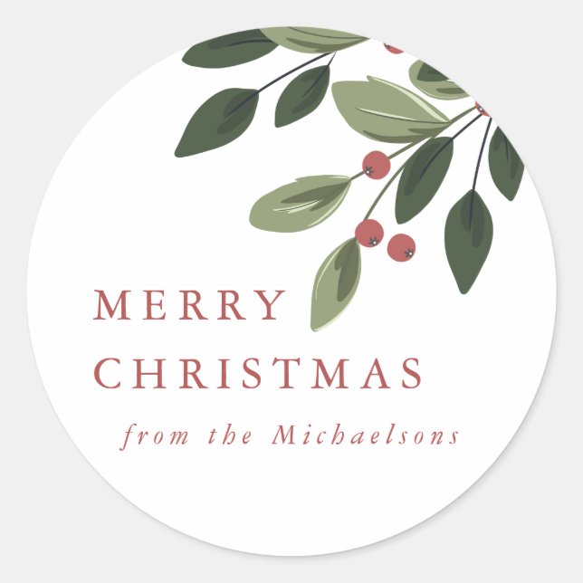 Sticker Holiday Holly Round (Devant)