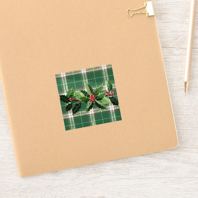 Sticker Holly on Christmas Plaid 5 (Carnet)