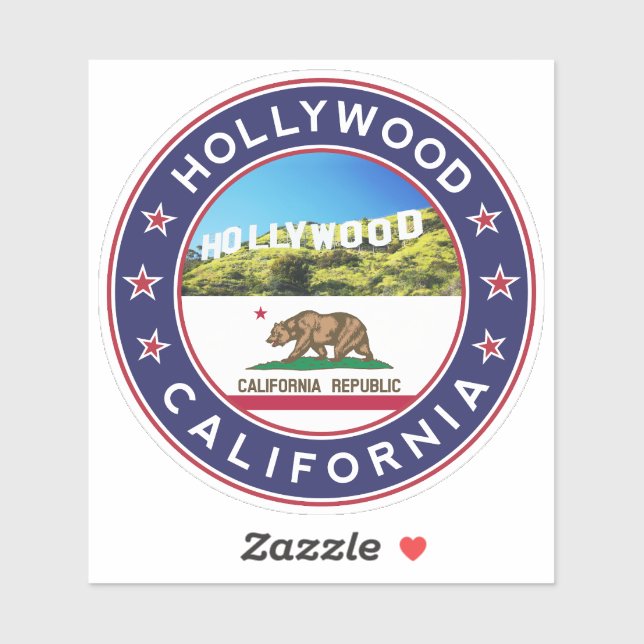 Sticker Hollywood, Californie (Feuille)