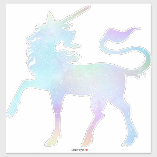 Sticker Holographie céleste Arc-en-ciel Unicorne XL Vinyl (Feuille)