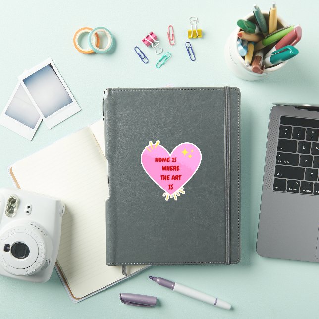 Sticker Home Is Where The Art Is – Cute Heart Inspirationa (Couverture iPad)