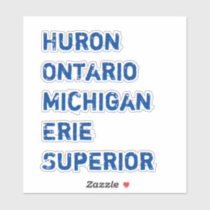 Sticker HOMES Huron Ontario Michigan Erie Supérieur Lacs