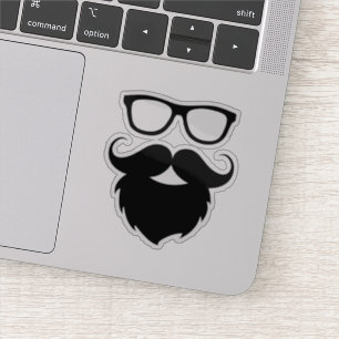 Sticker Homme à barbe drôle adulte