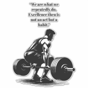 Sticker homme lever poids corps constructeur art illustrat