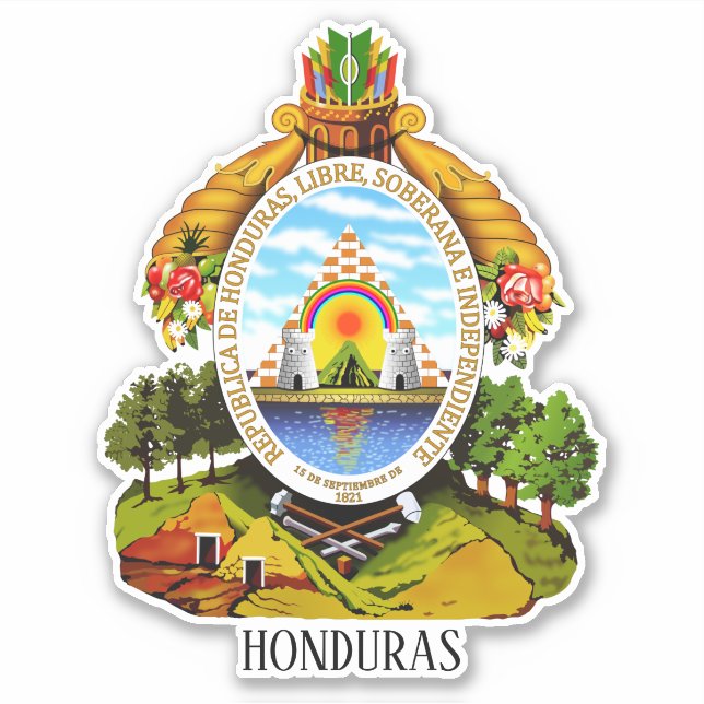 Sticker Honduras Armoiries Nationales Patriotique (Devant)