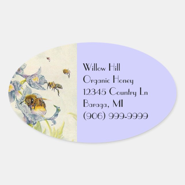 Sticker Honey Bees Morning Glory Flowers Beekeeper (Front)