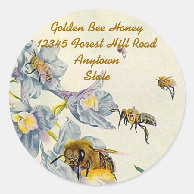 Sticker Honey Bees Morning Glory Flowers Beekeeper (Front)