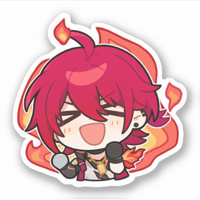 Sticker Honkai Star Rail Chibi Luka a mis en place un auto (Devant)
