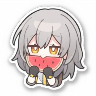 Sticker Honkai Star Rail Chibi Stelle Watermelon