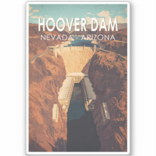 Sticker Hoover Dam Travel Art Vintage