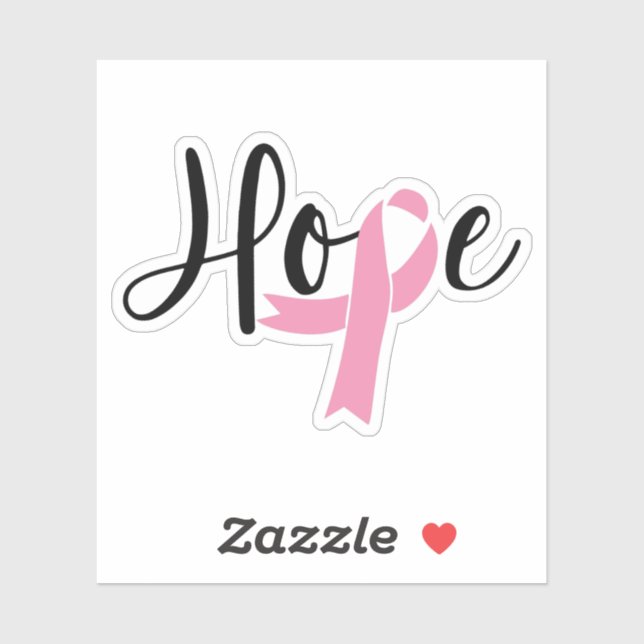 Sticker Hope Pink Ribbon Sensibilisation au cancer du sein (Feuille)