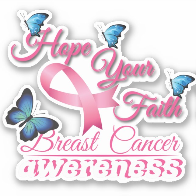 Sticker Hope Your Faith (Breast Cancer Awareness) (Devant)