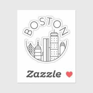 Sticker Horizon de la ville de Boston, horizon de Boston m
