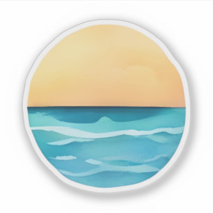 Sticker Horizon D'Or Au-Dessus De Mers Calmes