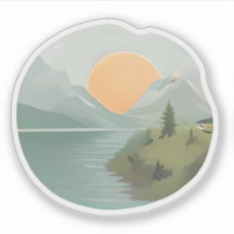 Horizon d'or : Coucher de soleil au bord du lac