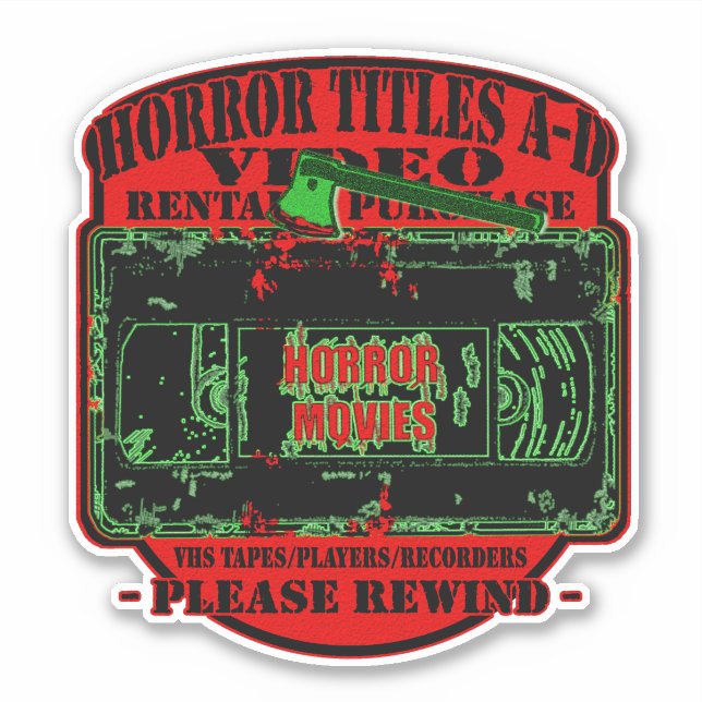 Sticker Horror Movies V.H.S Horror Titres A-D (Devant)