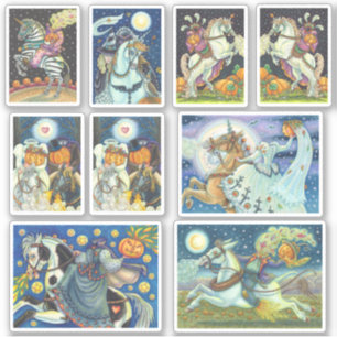 STICKER HORSEMAN HORSEWOMAN HALLOWEEN SANS TÊTE