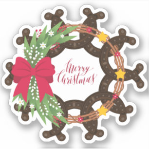 Sticker Horseshoe Christmas Wreath