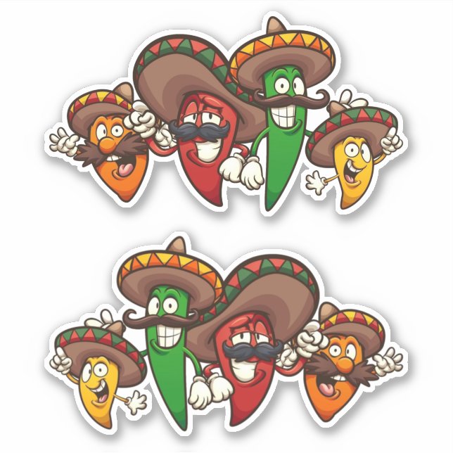 Sticker Hot Chilis - Poivrons mexicains (Devant)