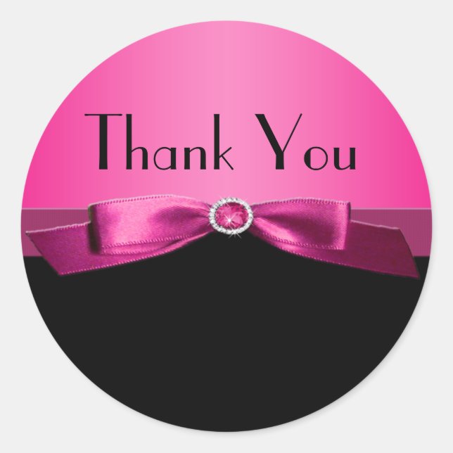 Sticker Hot PInk et Black Merci (Devant)