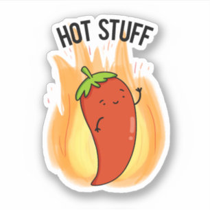 Sticker Hot Stups Funny Red Hot Chili Pepper Pun