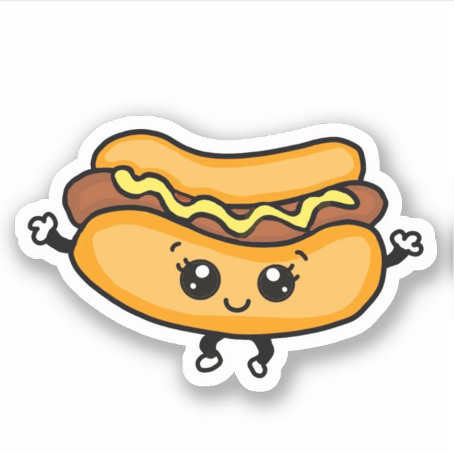 Sticker Hotdog Dessin Animé (Devant)