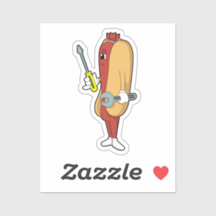 Sticker Hotdog en mécanique avec outil