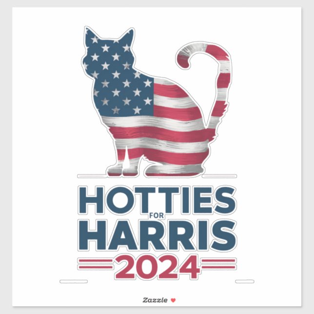 Sticker Hotties For Harris 2024 Cat Ladies Kamala Harris (Feuille)