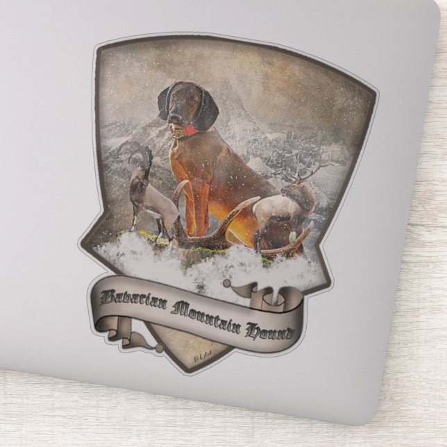 Sticker Hound de montagne bavarois, Art (Détail)