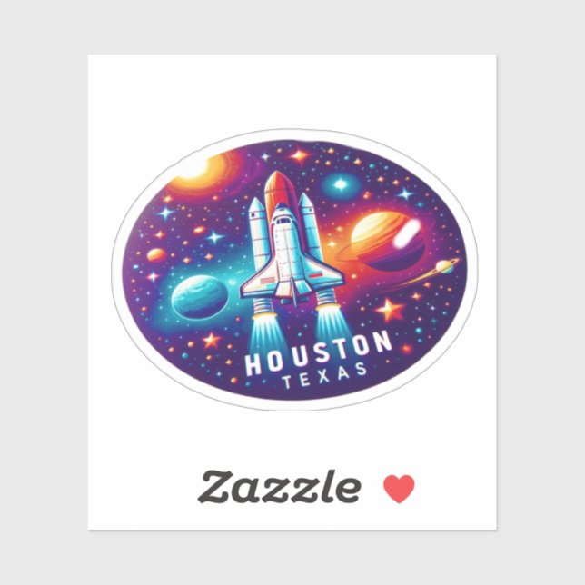 Sticker Houston, Texas États-Unis - NASA (Feuille)
