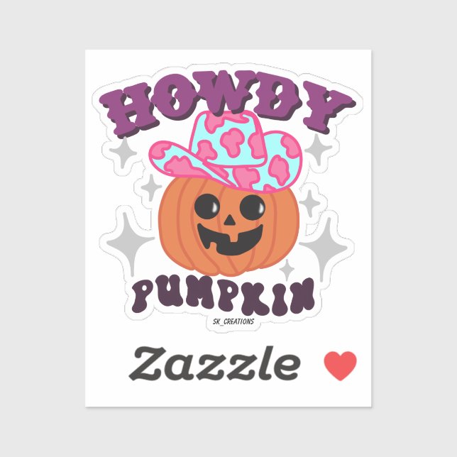 Sticker Howdy Citrouille (Feuille)