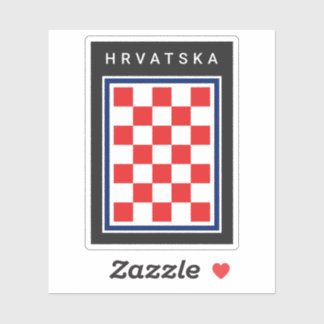 Sticker Hrvatska Checker Blue Border