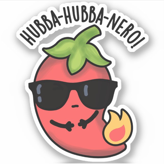Sticker Hubba-hubba-nero Funny Habanero Pun (Devant)