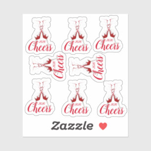 Sticker Huit Vins Vins Verres Splashant Vin Rouge
