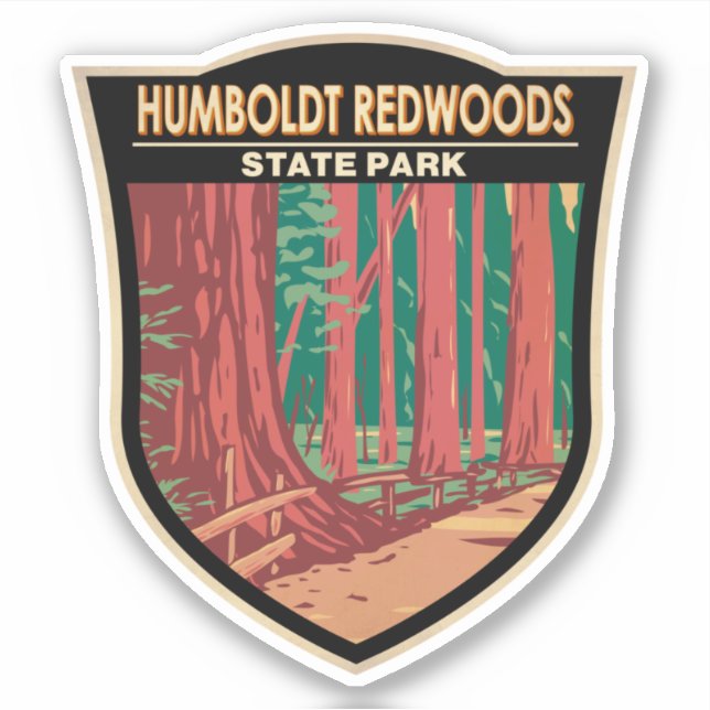 Sticker Humboldt Redwoods State Park Avenue of the Giants (Devant)