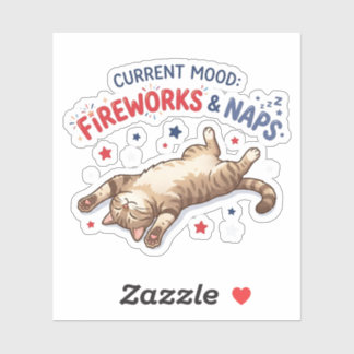 Sticker Humeur actuelle Feux d'artifice et siestes Chat pa
