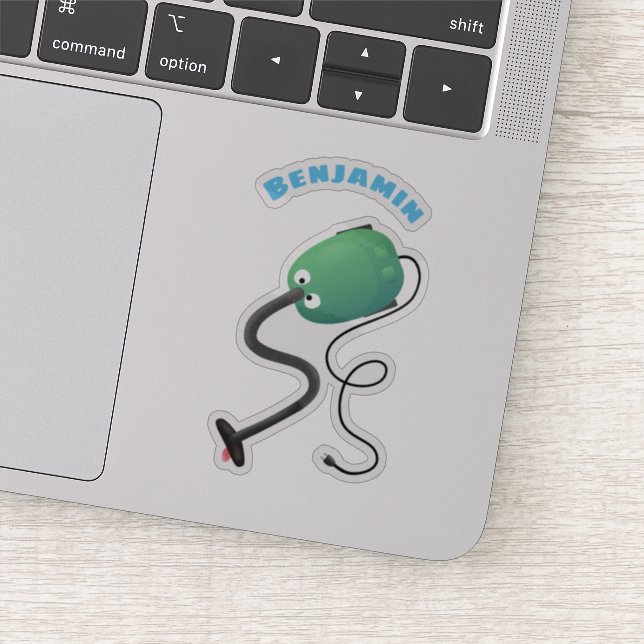 Sticker Humour de dessin animé de l'aspirateur mignon (Détail)
