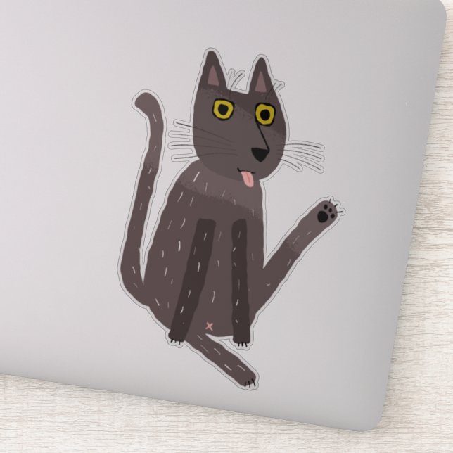 Sticker Humour drôle de chat (Détail)
