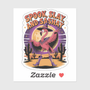 Sticker Humour Flamant rose d'Halloween