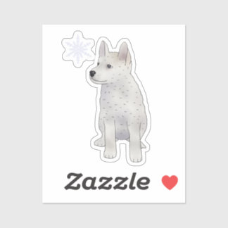 Sticker Hund mit Schneeflocke