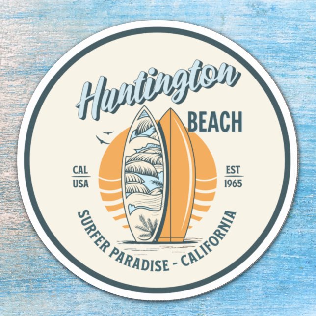 Sticker Huntington Beach California Surfer Paradise (Créateur téléchargé)